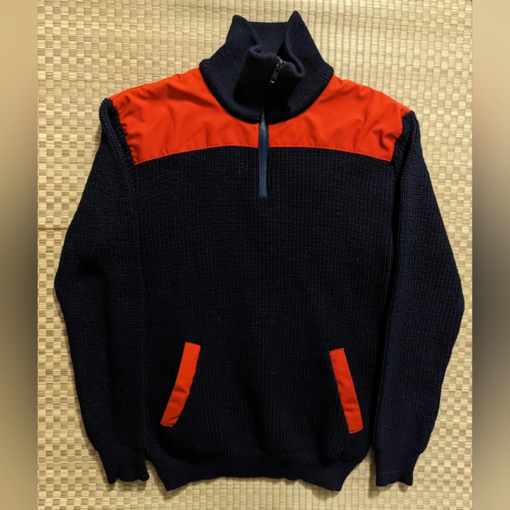 The Line 1/4 Zip Knit Pure New Wool Sweater Men's Size Medium Made in Portugal